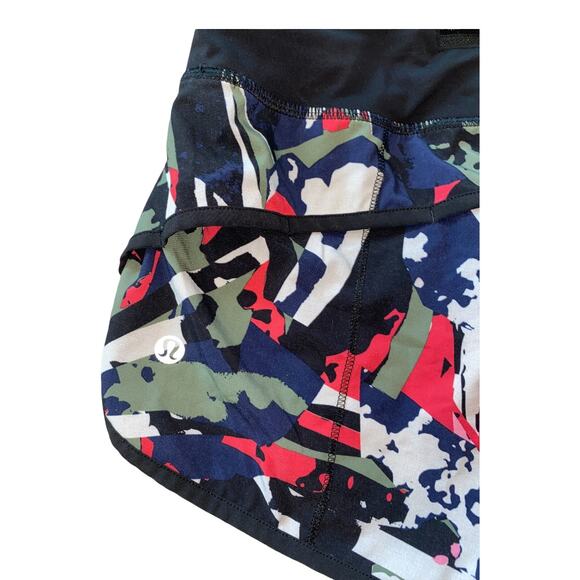Lululemon 4 Way Stretch Speed Shorts Navy Pink Multicolor Size 2 EUC - Picture 3 of 5